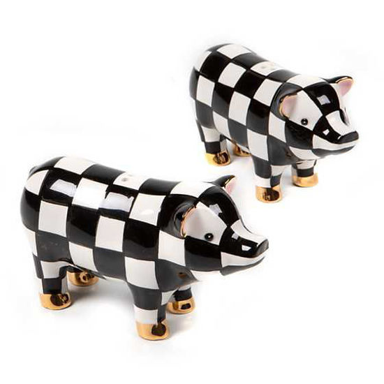 Courtly Check Pig Salt & Pepper Set by MacKenzie-Childs