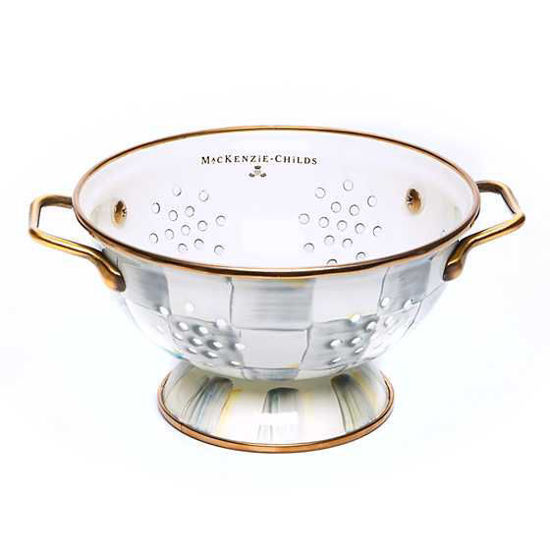 Sterling Check Enamel Colander - Small by MacKenzie-Childs
