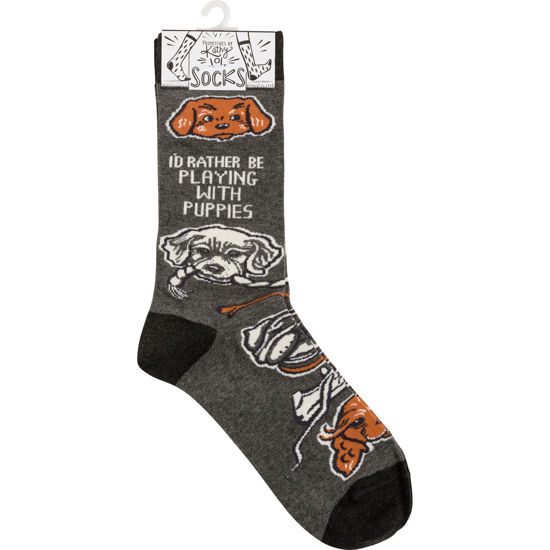 Rather Be Playing with Puppies Socks by Primitives by Kathy