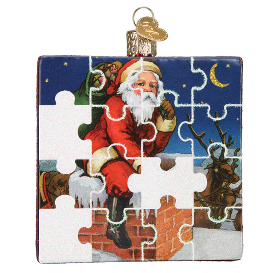 Santa Jigsaw Puzzle Ornament by Old World Christmas
