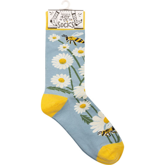 Bees & Daisies Socks by Primitives by Kathy
