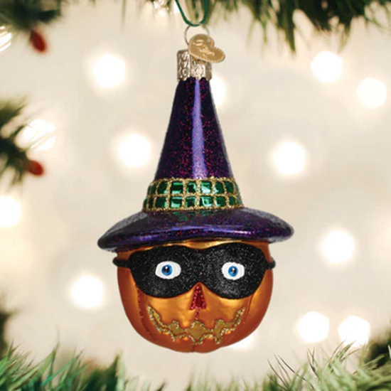 Masked Witch Jack O'Lantern Ornament by Old World Christmas