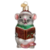 Grey Caroling Mouse Ornament by Old World Christmas