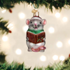 Grey Caroling Mouse Ornament by Old World Christmas