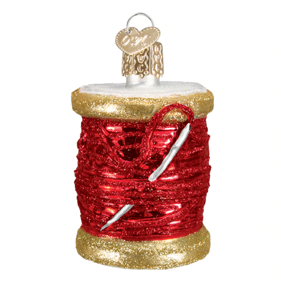 Red Spool of Thread Ornament by Old World Christmas