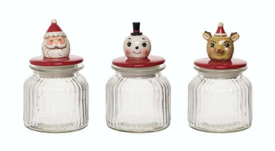Glass Christmas Candy Jar, Assorted by Transpac