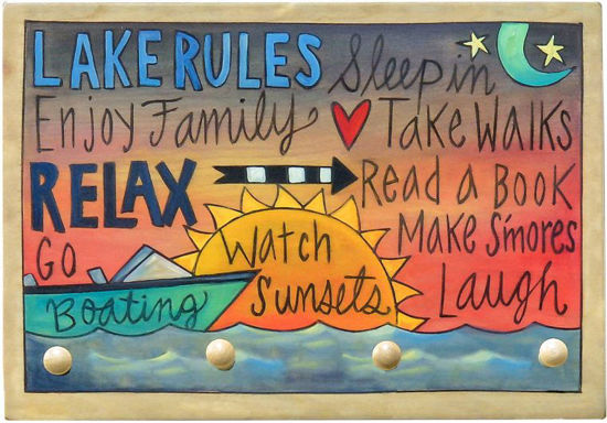 The Lake Rules Key Ring Plaque by Sincerely, Sticks