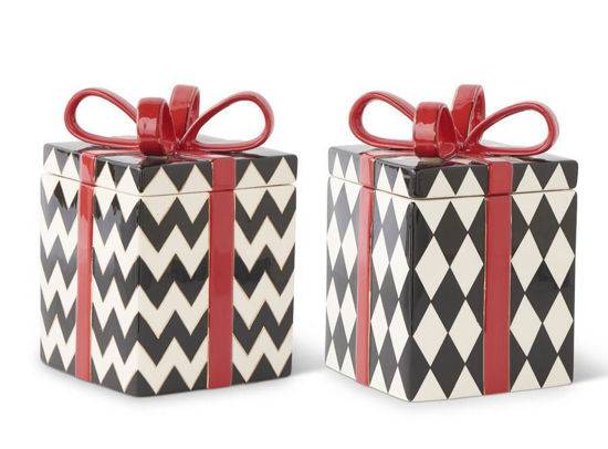 Black &  White Gift Boxes with Bow by K & K Interiors