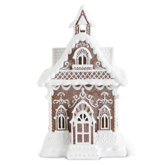 Brown Glittered LED Gingerbread House by K & K Interiors