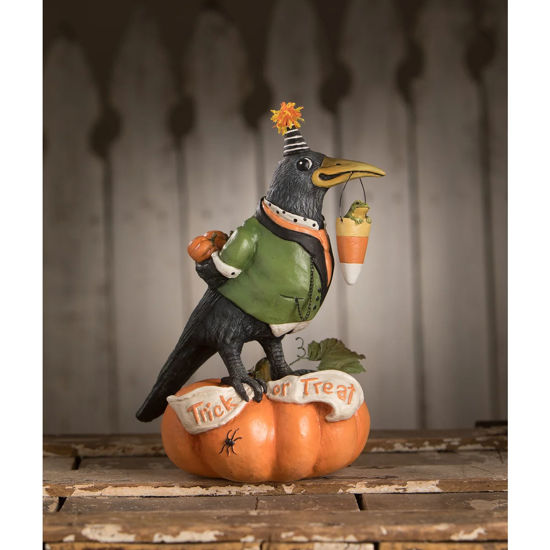 Tricky Crow on Pumpkin by Bethany Lowe Designs
