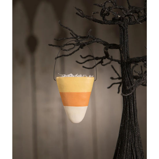 Candy Corn Bucket Ornament by Bethany Lowe Designs
