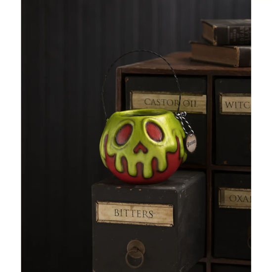 Small Red Apple With Green Poison Bucket by Bethany Lowe Designs