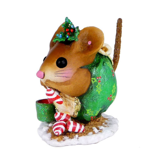 Christmas Nibble Nut Mouse NM-1a (Green) by Wee Forest Folk®