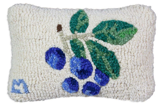 Blueberries Hooked Pillow by Chandler 4 Corners