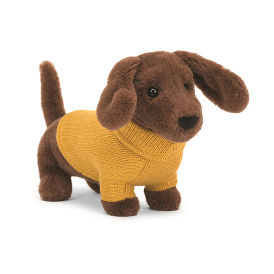 Sweater Sausage Dog (Yellow) by Jellycat