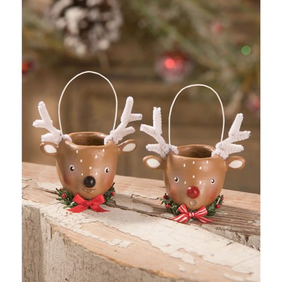 Reindeer Buckets Set of 2 by Bethany Lowe
