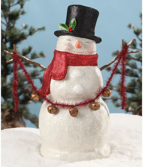 Traditional Large Paper Mache Smiley Snowman by Bethany Lowe