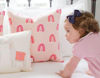 Rainbows in Pink Pillow Cover