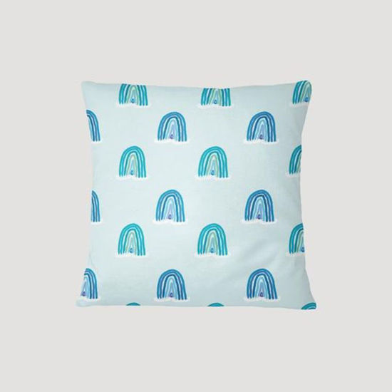 Rainbows in Blue Pillow Cover
