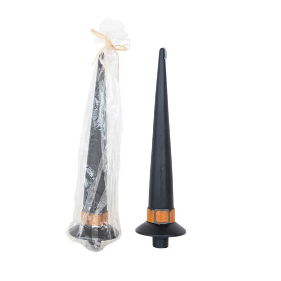 Creative Co-Op Cat with Witch Hat Taper Candles