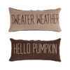 Hello Pumpkin/Sweater Weather Knit Reversable Pillow by Creative Co-op