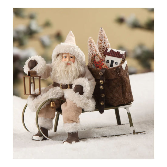Woodland Santa on Sled Small by Bethany Lowe