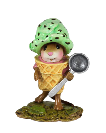 Mint Chocolate Chip Ice Cream Cone M-650cus (Custom) by Wee Forest Folk®
