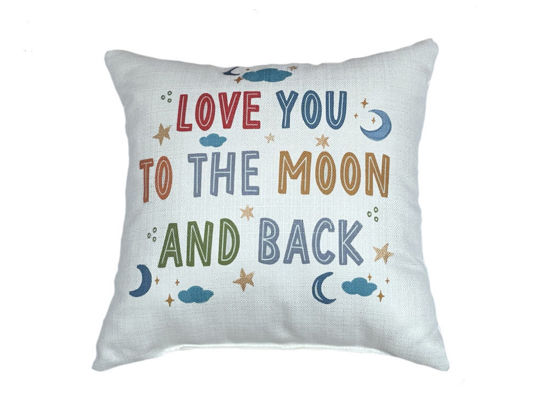 To the Moon & Back Pillow by Little Birdie