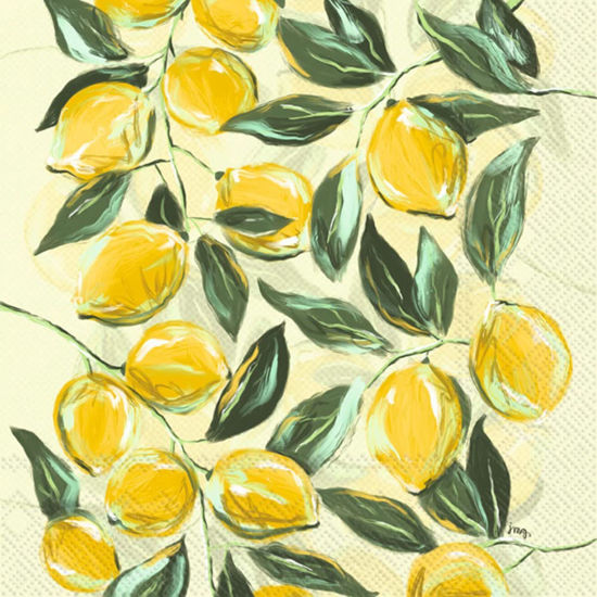 Painterly Lemons Luncheon Napkin by Boston International