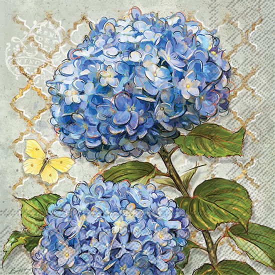 Blue Heirloom Flowers Luncheon Napkin by Boston International