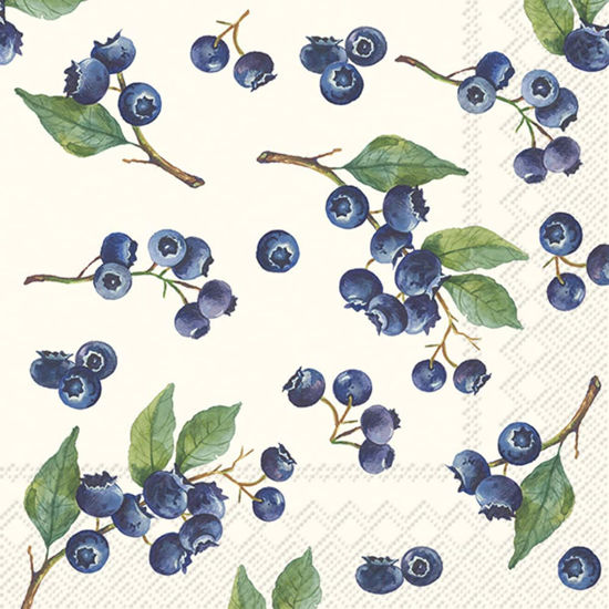 Blueberries Cocktail Napkin by Boston International