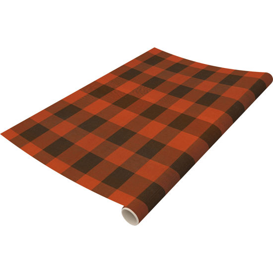 Orange Buffalo Check Paper Table Runner by Primitives by Kathy
