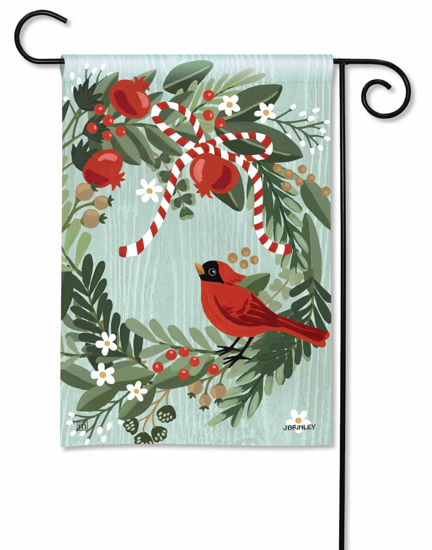 Cardinal Wreath Garden Flag by Studio M