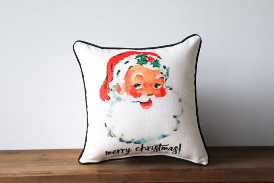 Vintage Santa Pillow (Piping green) by Little Birdie