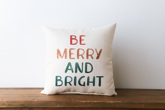 Be Merry and Bright Pillow by Little Birdie