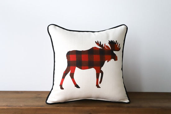 Buffalo Check Moose (Piping black) by Little Birdie
