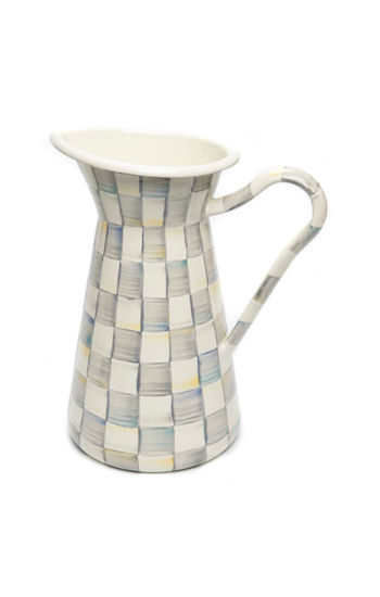 Sterling Check Enamel Practical Pitcher - Large by MacKenzie-Childs