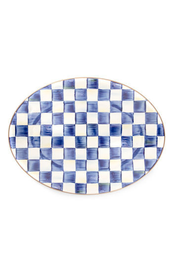 Royal Check Enamel Oval Platter - Medium by MacKenzie-Childs