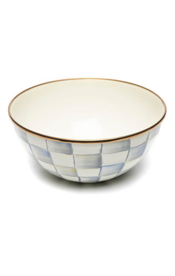 Sterling Check Enamel Everyday Bowl - Small by MacKenzie-Childs