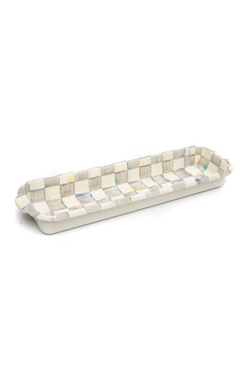 Sterling Check Enamel Baguette Dish by MacKenzie-Childs