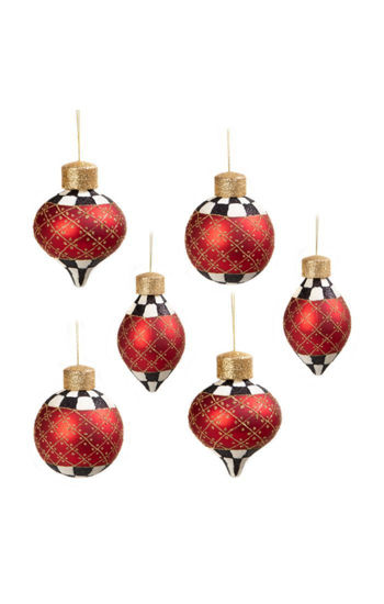 Christmas Magic Sparkle Glass Ornaments - Set of 6 by MacKenzie-Childs