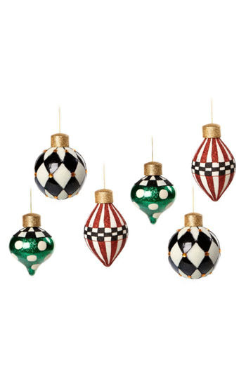 Jolly Assorted Glass Ornaments - Set of 6 by MacKenzie-Childs