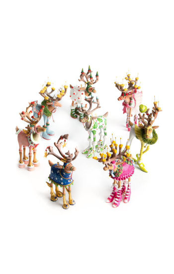 Patience Brewster Dash Away Reindeer Mini Ornaments Set by Patience Brewster