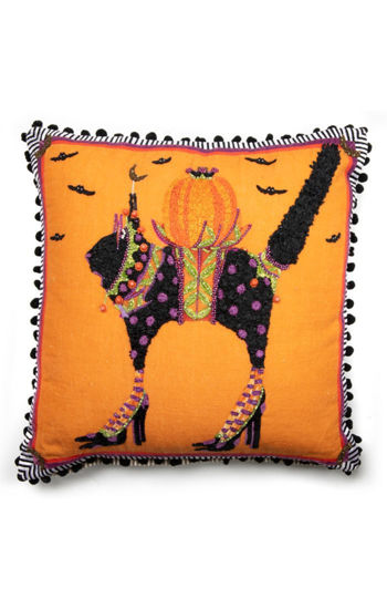 Patience Brewster Scaredy Cat Pillow by Patience Brewster