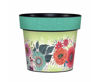 Whimsy Flowers Teal 6" Art Pot by Studio M