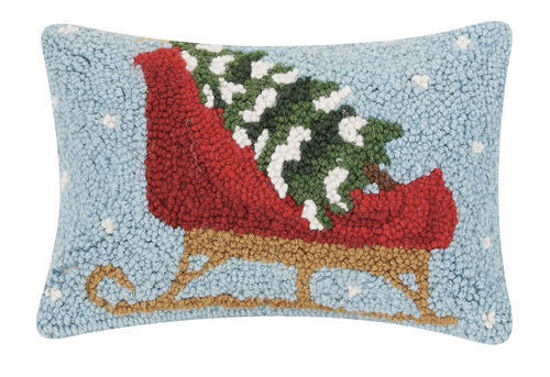 Red Sleigh with Christmas Tree Pillow by Peking Handicraft