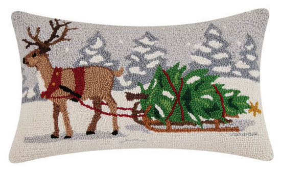 Reindeer and Tree on Sled by Peking Handicraft