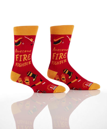 Awesome Fire Fighter Men's Crew Sock by Yo Sox