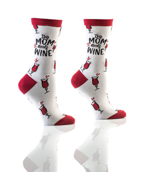This Mom Needs Wine Women's Crew Sock  by Yo Sox