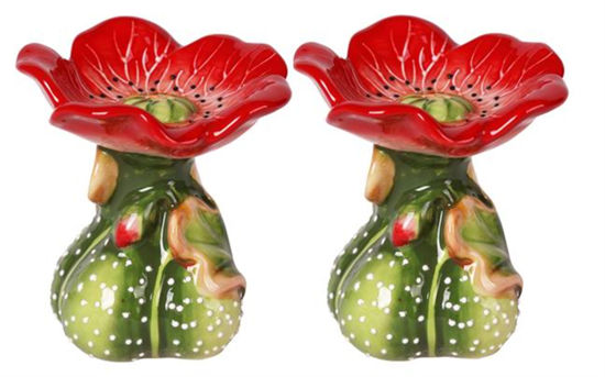 Red Poppy Salt and Pepper Set by Blue Sky Clayworks